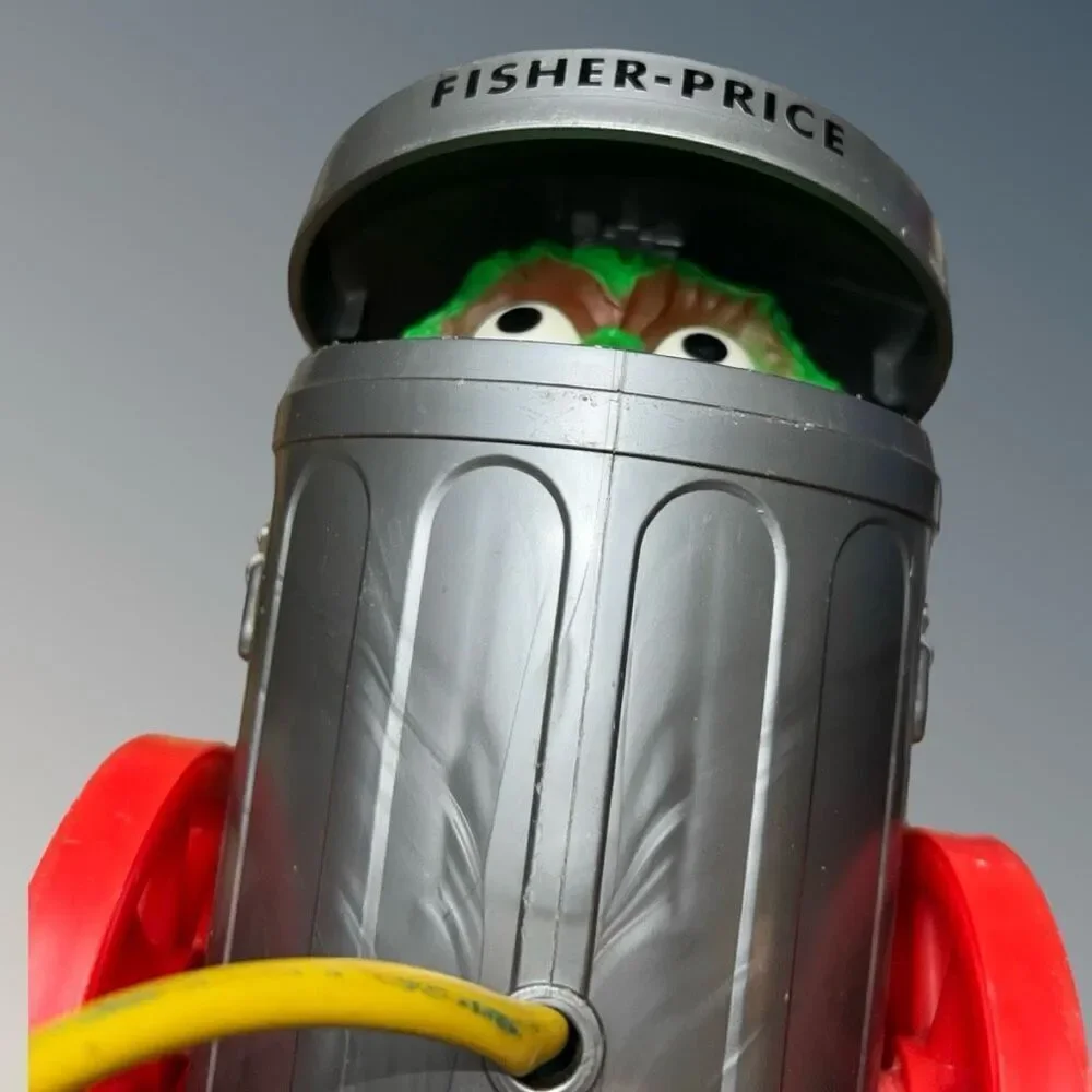 Vintage 1977 Oscar the Grouch Pop Up Pull Toy Fisher Price Sesame Street WORKS!